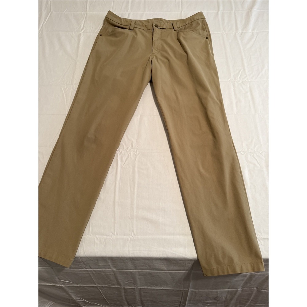 PANTS GOLF MENS 36X32 2021 Lululemon ABC Classic Pocket Warpstreme  TAN LM5967S
